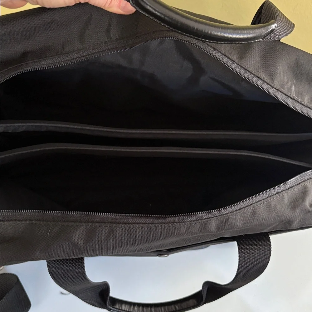 Hartmann Leather and Nylon Over Suitcase Handle Briefcase Overnighter